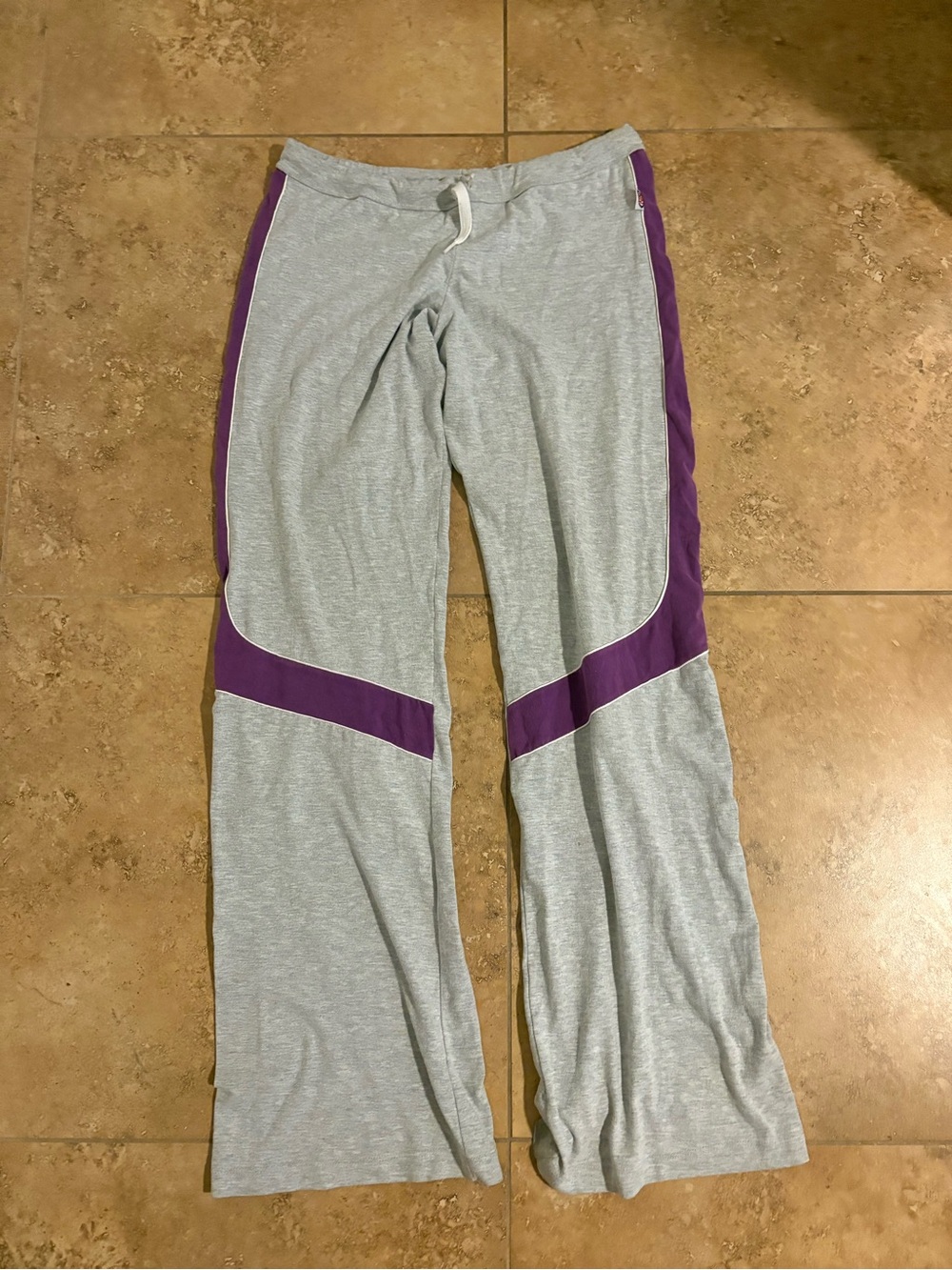 Gray Lounge Pants with Purple Side Panels